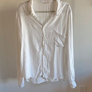 CP Shades White Rayon/Silk Button Down Shirt